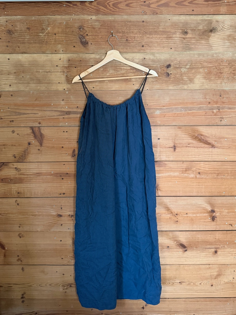 Helmut Lang Navy Blue Spaghetti Strap Maxi Dress